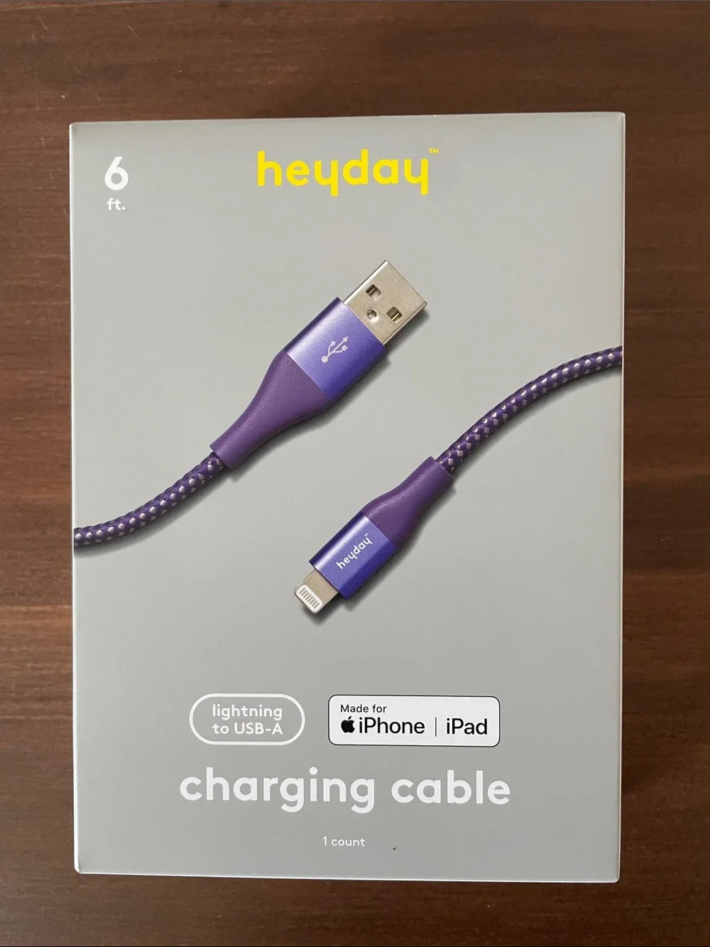 Purple Braided USB to Lightning Charging Cable - Compatible with Apple Devices